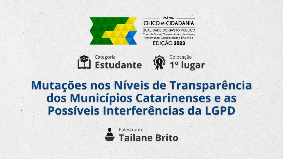 Miniatura Mutações nos níveis de Transparência dos Municípios Catarinenses e as possíveis Interferências da LGPD