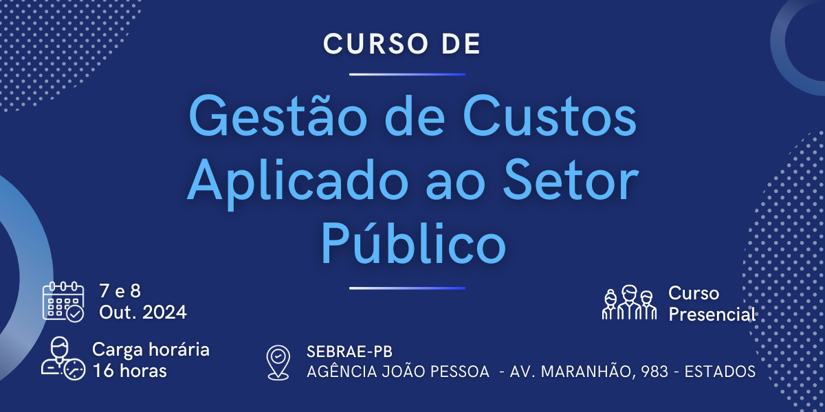 Imagem de cabeçalho Curso de Gestão de Custos Aplicado ao Setor Público