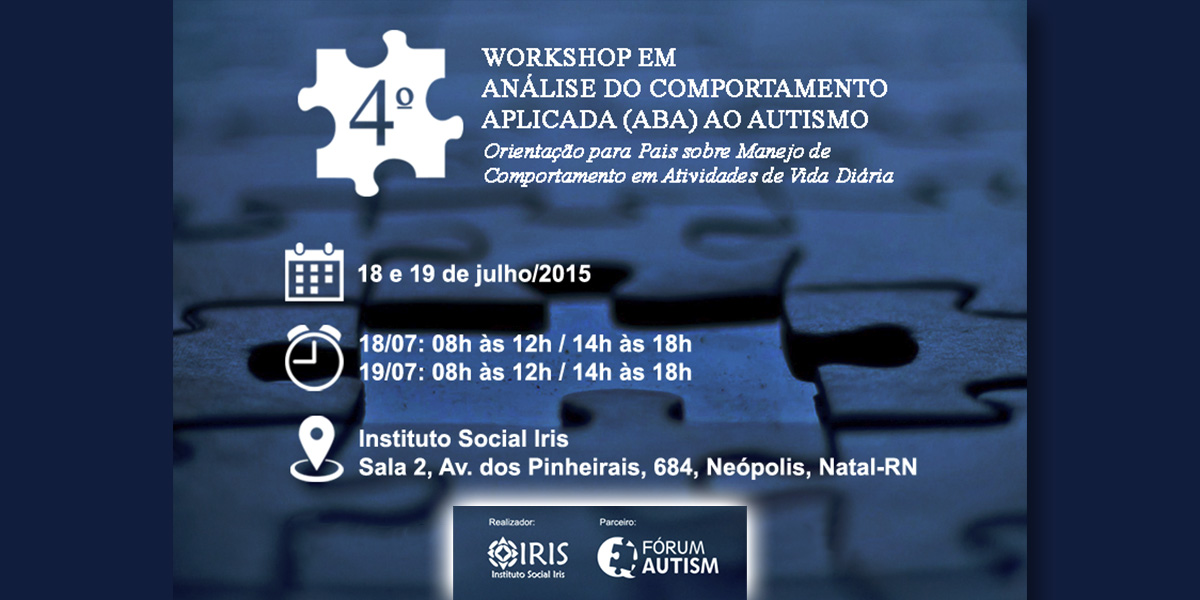 Imagem de cabeçalho  - 4º Workshop em Análise do Comportamento Aplicada ao Autismo